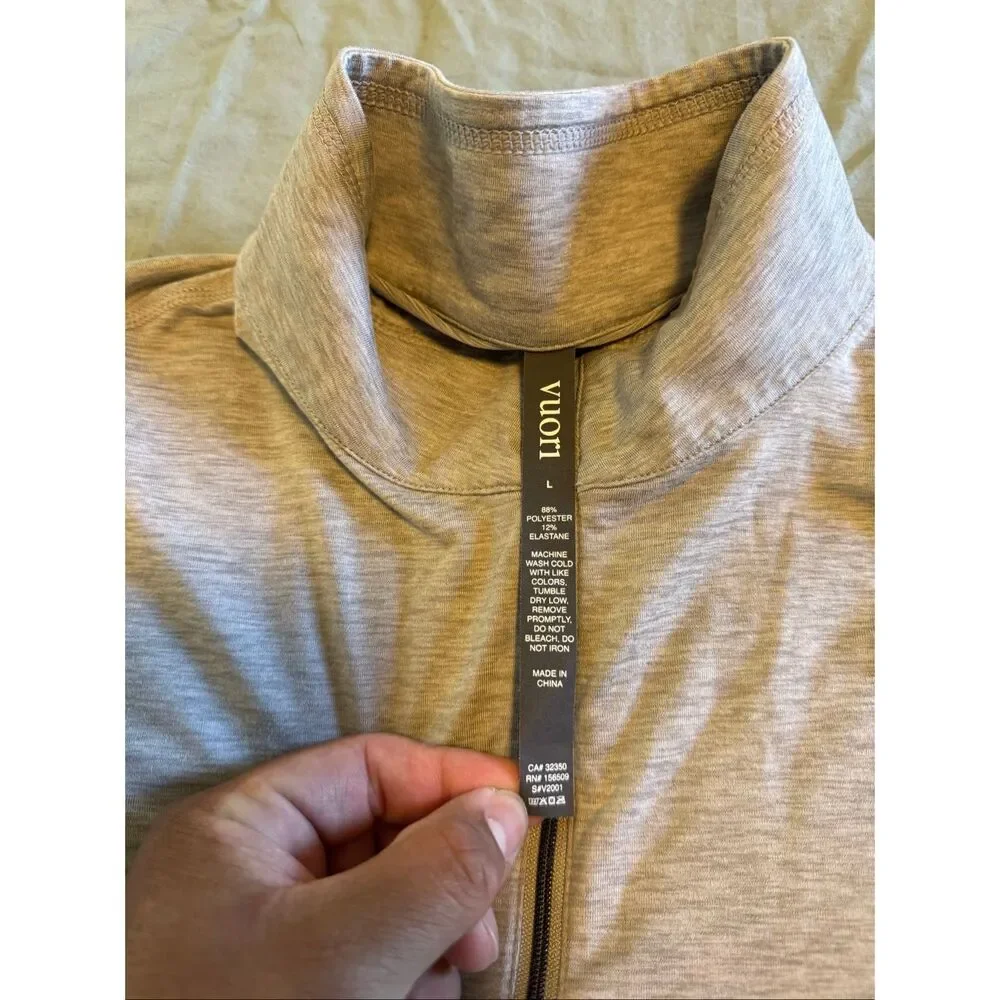 Vuori Size Large Ease Performance Half Zip 2.0 Men Used Long Sleeve Heather Grey